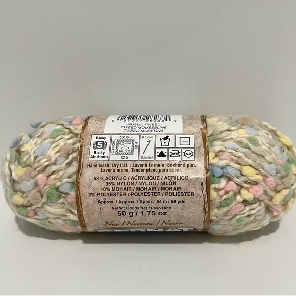 Bernat Tweedsome lot of 6 skeins in Muslin Tweed Luxury Soft Mohair Blend yarn - Picture 2 of 5